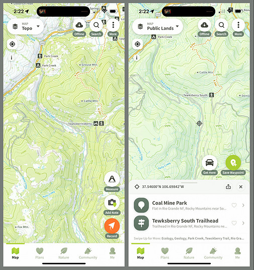 Natural Atlas Public Lands Map for Camping