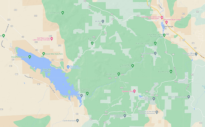 Eleven Mile Lake to Lake George Map