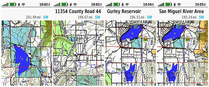Garmin HuntView Pro maps at the Miramonte Reservoir