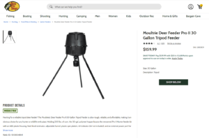 Moultrie Deer Feeder Pro II 30 Gallon Tripod Feeder