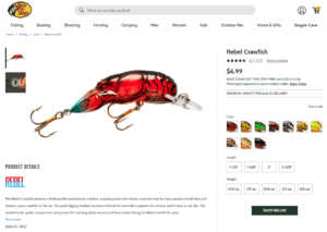 Rebel Crawfish Lure